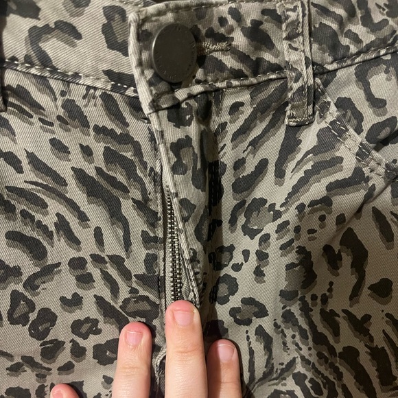 Democracy Ab Technology Animal Leopard Print Skinny Pants Black & Tan sz 4 - Picture 3 of 8
